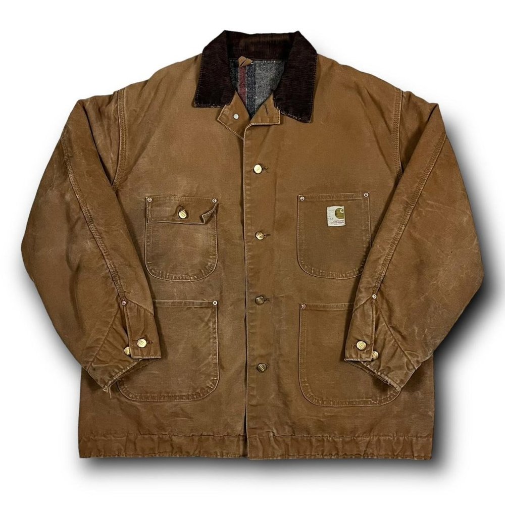 Vintage Carhartt 1960s Blanked Lined Duck Chore Barn Coat Jacket Canvas